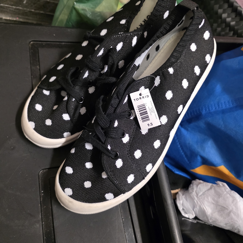 Torrid Black and White Polka Dot Sneakers